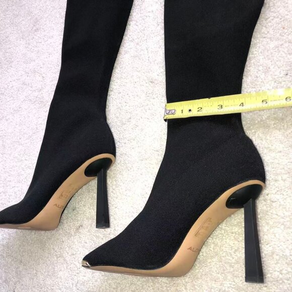 Like New - Aldo Crulla Over-The-Knee Boots In Black Stretch Knit Size 7 - Picture 14 of 16